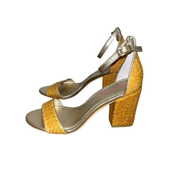 LIlly PulitzerAmber Lynn Womens Woven Block Heel Sandals  Size 8 - Picture 1 of 8